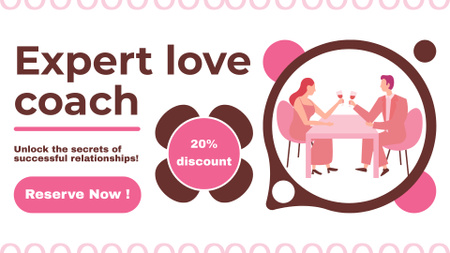 Platilla de diseño Love Expert Coaching Service for Finding Your Soulmate FB event cover