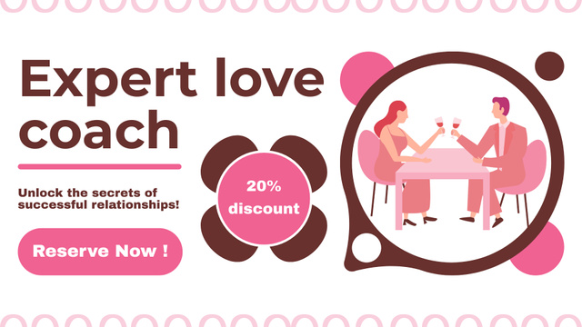 Modèle de visuel Love Expert Coaching Service for Finding Your Soulmate - FB event cover