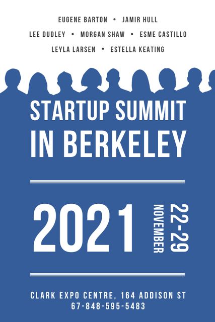 Startup Summit Announcement Businesspeople Silhouettes Tumblr tervezősablon