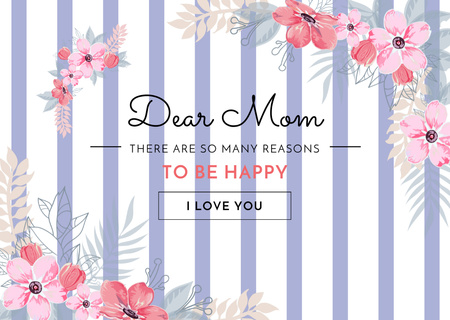 Szablon projektu Happy Mother's Day Greeting in Pink Flowers Postcard
