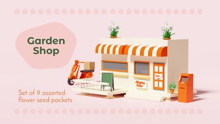 Gardening Store Ad Label 3.5x2in Design Template