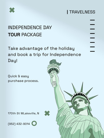 Ontwerpsjabloon van Poster US van USA Independence Day Tours Offer