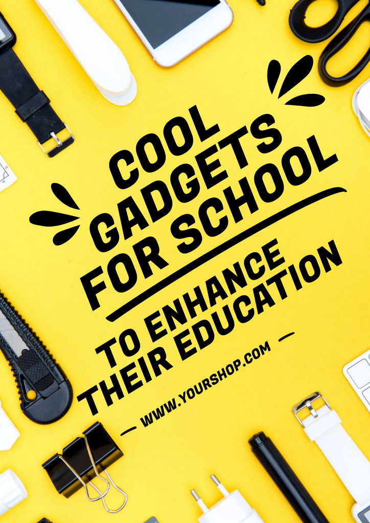 Back to School Special Offer of Cool Gadgets Poster Šablona návrhu