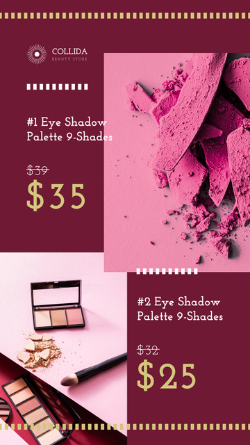 Designvorlage Palette with Colorful Eyeshadows für Instagram Story