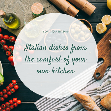 традиционная итальянская кухня Instagram – шаблон для дизайна