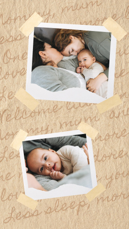 Cute LGBT Couple with their Little Baby Instagram Story Design Template