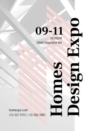 Home expo ad on Futuristic concrete walls Invitation tervezősablon