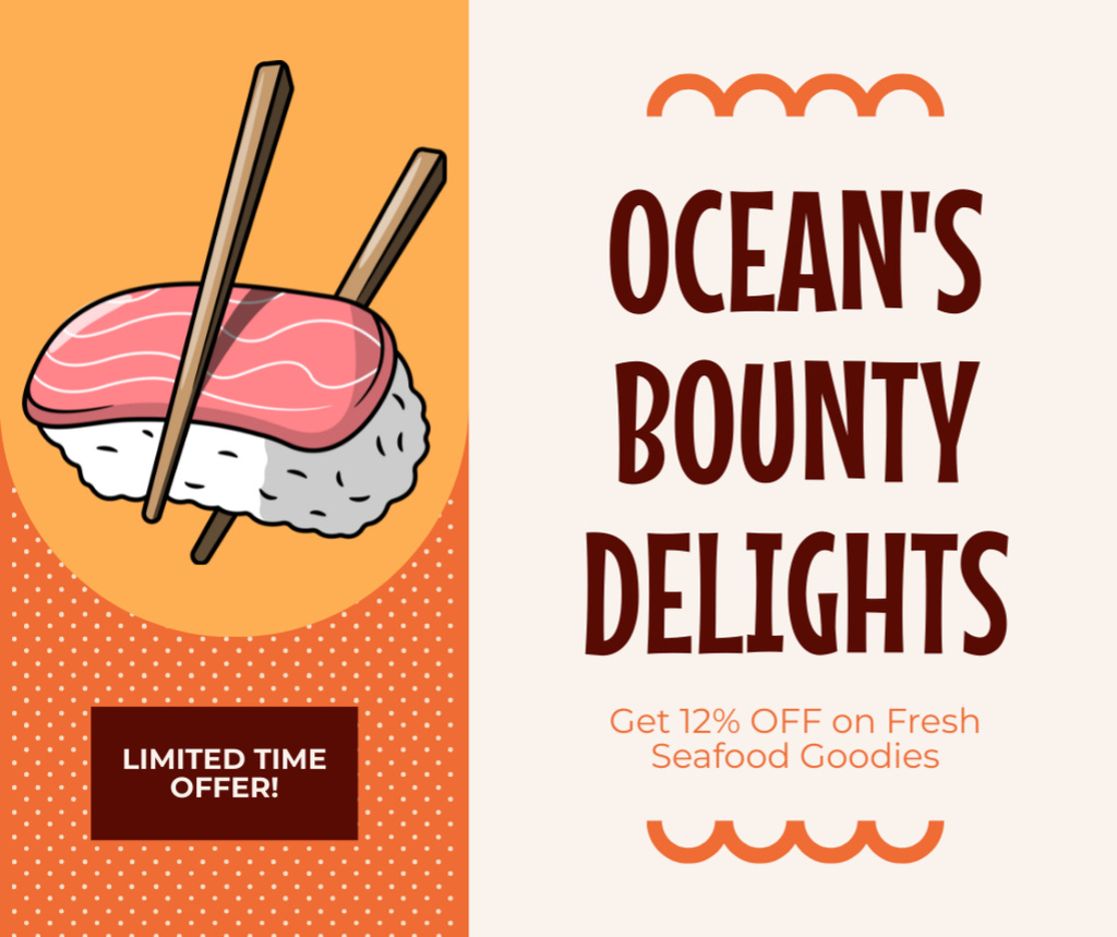 Designvorlage Limited Offer of Ocean's Bounty Delights für Facebook