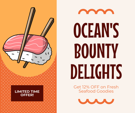 Designvorlage Begrenztes Angebot an Ocean's Bounty Delights für Facebook