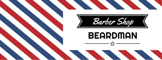Barbershop Ad with Striped Lamp Facebook cover – шаблон для дизайну