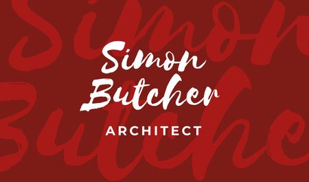 Architect Services Offer in Red Business card Design Template