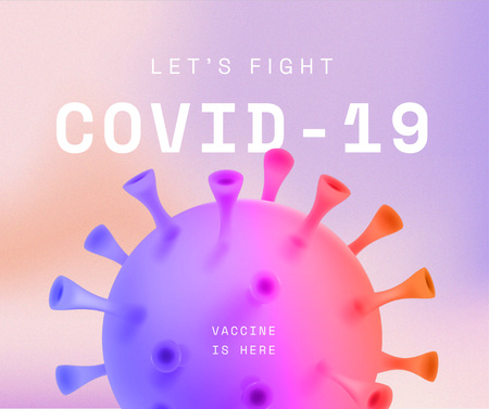 Vaccination Announcement with Virus illustration Facebook Design Template