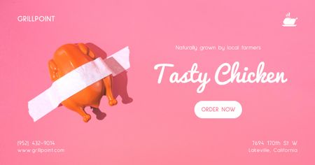 oferta de frango saboroso Facebook AD Modelo de Design