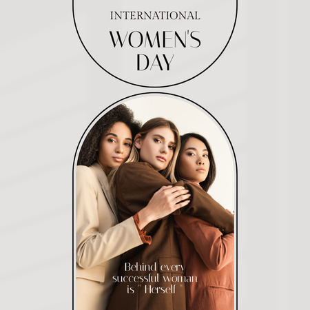Itsevarmoja naisia kansainvälisenä naistenpäivänä Instagram Design Template