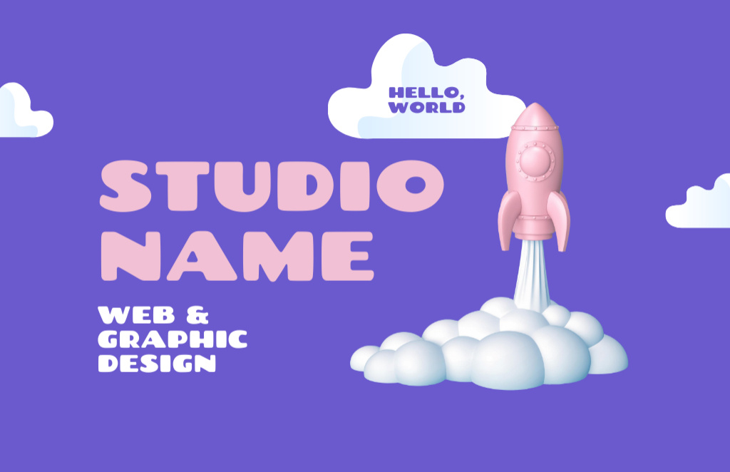 Modèle de visuel Web and Graphic Design Studio - Business Card 85x55mm