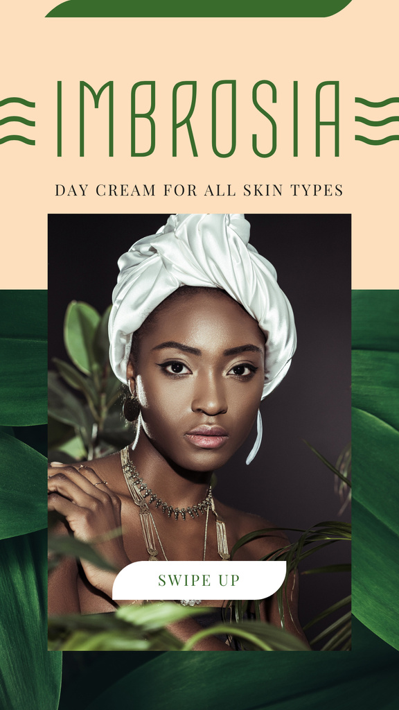 Beauty Ad Woman with Glowing Skin Instagram Story tervezősablon