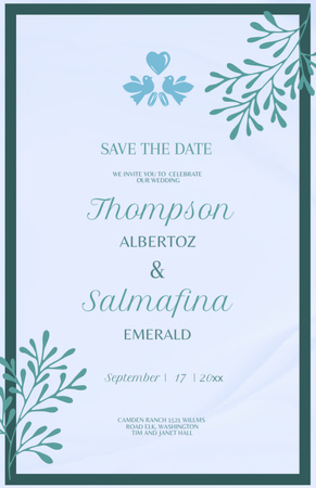 Template di design Celebration Of Wedding Ceremony With Florals Invitation 5.5x8.5in