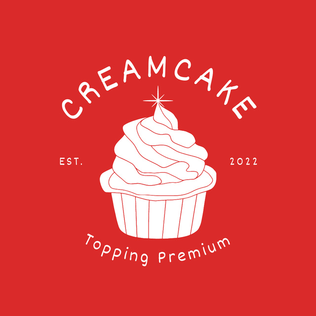 Plantilla de diseño de Premium Bakery Shop Emblem With Cream Cupcake Logo 