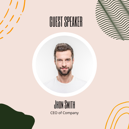 Guest Speaker Announcement CEO Of Company Instagram Design Template