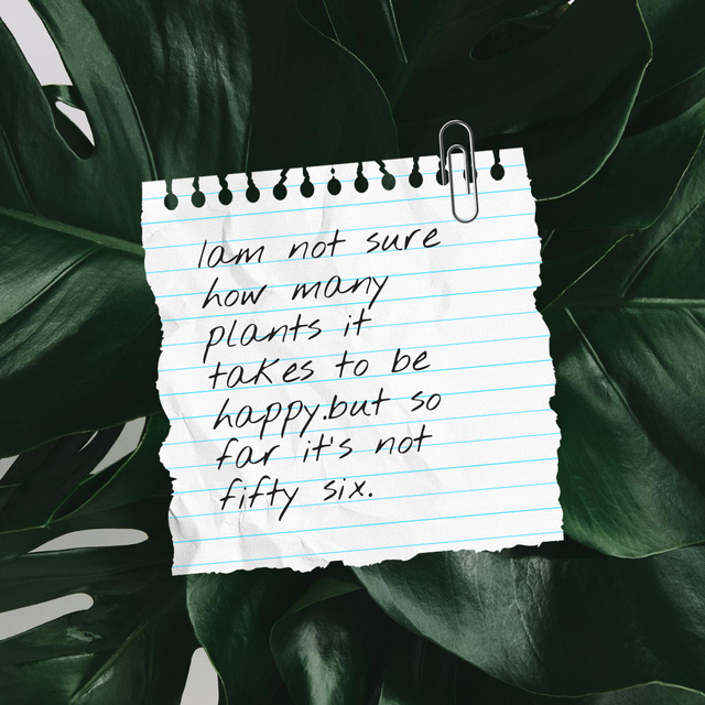 Ontwerpsjabloon van Instagram van Inspirational Phrase with Plant Leaves