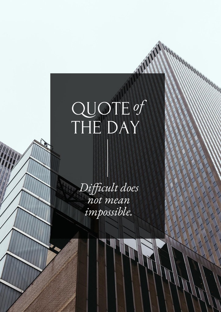 Business Quote with City Skyscrapers Poster Tasarım Şablonu