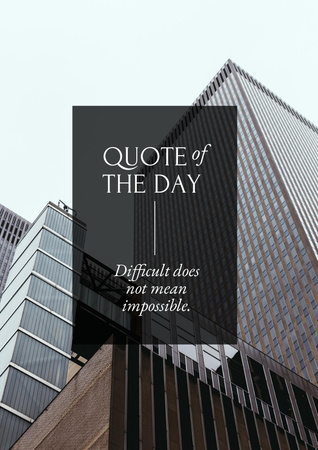 Business Quote with City Skyscrapers Poster Design Template
