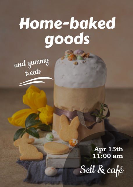 Home-baked Goods for Easter Holiday Flayer Šablona návrhu