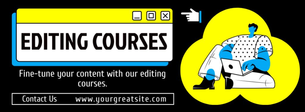 Consistent Editing Courses Promotion For Everyone Facebook coverデザインテンプレート