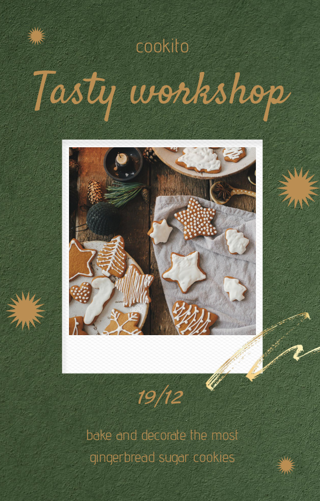 Festive Biscuits Baking Workshop Announcement Invitation 4.6x7.2inデザインテンプレート