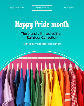 Pride Month Congrats And Colorful Garments Sale Offer Poster 16x20in Design Template
