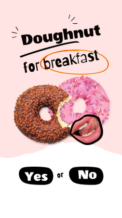 Yummy Bright Glazed Donuts Instagram Story Design Template