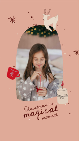 Szablon projektu Christmas Mood with Cute Little Girl Instagram Video Story