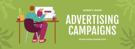 Template di design Marketing competente e campagne pubblicitarie dall'agenzia Facebook cover