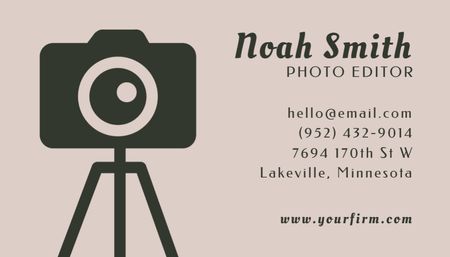 Photo Editor Contacts Information Business Card US Design Template