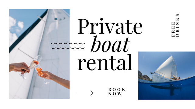 Boats Rental Offer Title 1680x945px Design Template