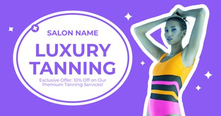 Exclusive Offer Discounts at Luxury Tanning Salon Facebook AD Design Template