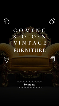 Designvorlage antike möbel ad luxury sessel für Instagram Story