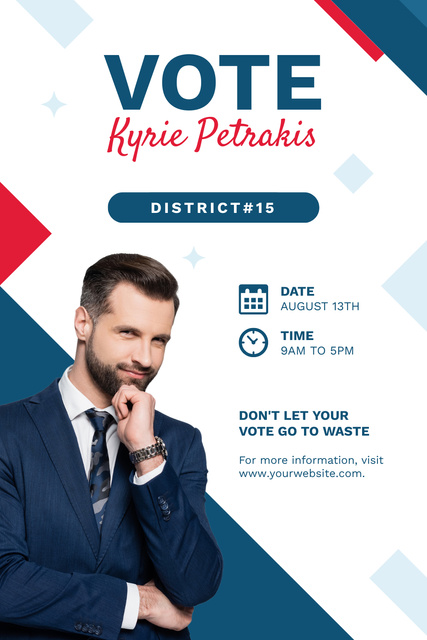 Designvorlage Man in Formal Suit at Elections für Pinterest