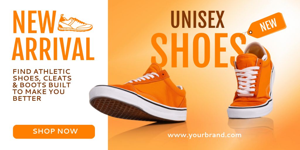 Ontwerpsjabloon van Twitter van New Collection of Unisex Shoes