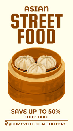 Designvorlage Discount Offer on Asian Street Food für Instagram Story