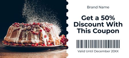 Berry Cake Half-Price Offer Coupon 3.75x8.25in Design Template