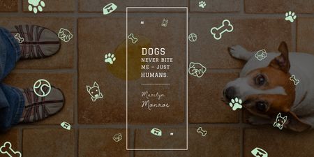 Dogs Quote with cute Puppy Image Design Template