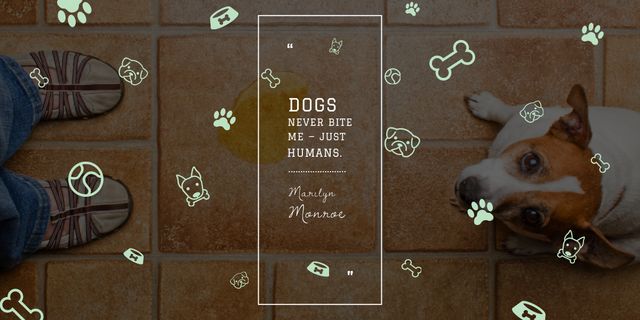 Dogs Quote with cute Puppy Imageデザインテンプレート