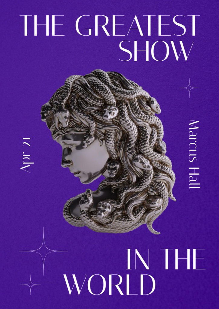 Theatrical Show Event Announcement Poster A3 Modelo de Design