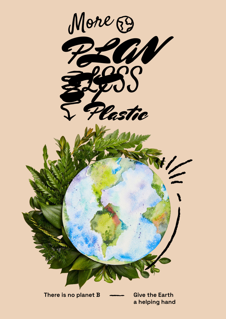 Eco Concept with Earth in Plastic Bag Posterデザインテンプレート