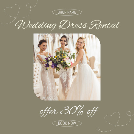 Rental wedding dresses pastel Instagram Design Template