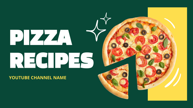 Suggestion of Italian Pizza Recipes on Green Youtube Thumbnail Design Template