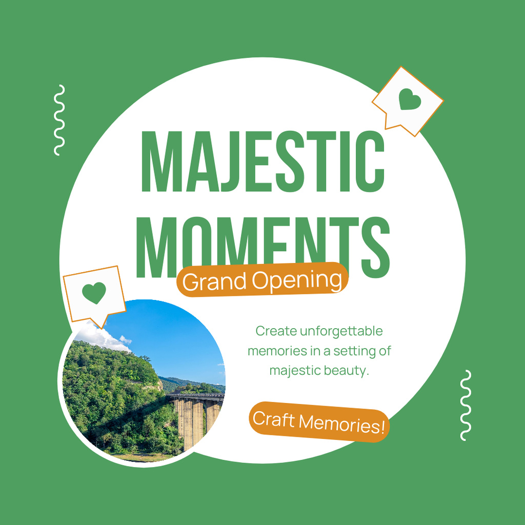Grand Opening For A Location In Majestic Nature Instagram tervezősablon