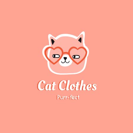 Pet Shop Ad with Cute Cat Logo tervezősablon