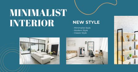 Designvorlage New Minimalist Style of Interior für Facebook AD
